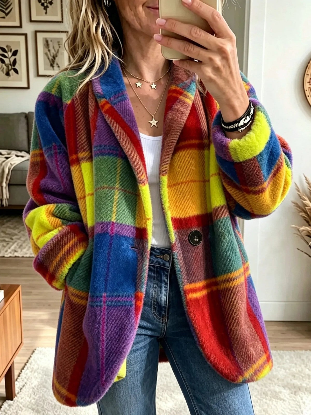 Penelope | Women's Cozy Plaid Jacket for Winter