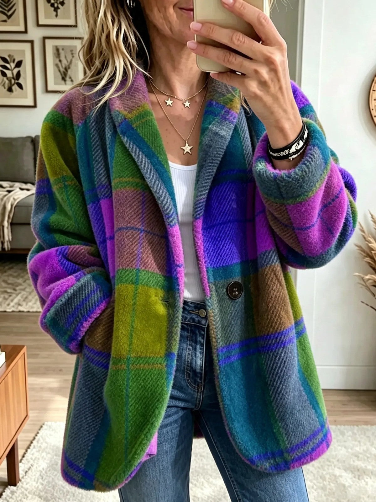 Penelope | Women's Cozy Plaid Jacket for Winter