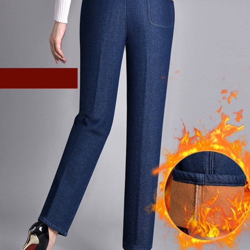 Perrin | Straight Leg Jeans with Side Pockets and Elastic Waist photo