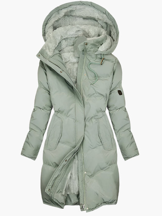 Katinka | Quilted Hooded Knee-Length Puffer Coat