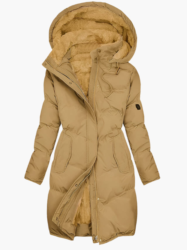 Katinka | Quilted Hooded Knee-Length Puffer Coat