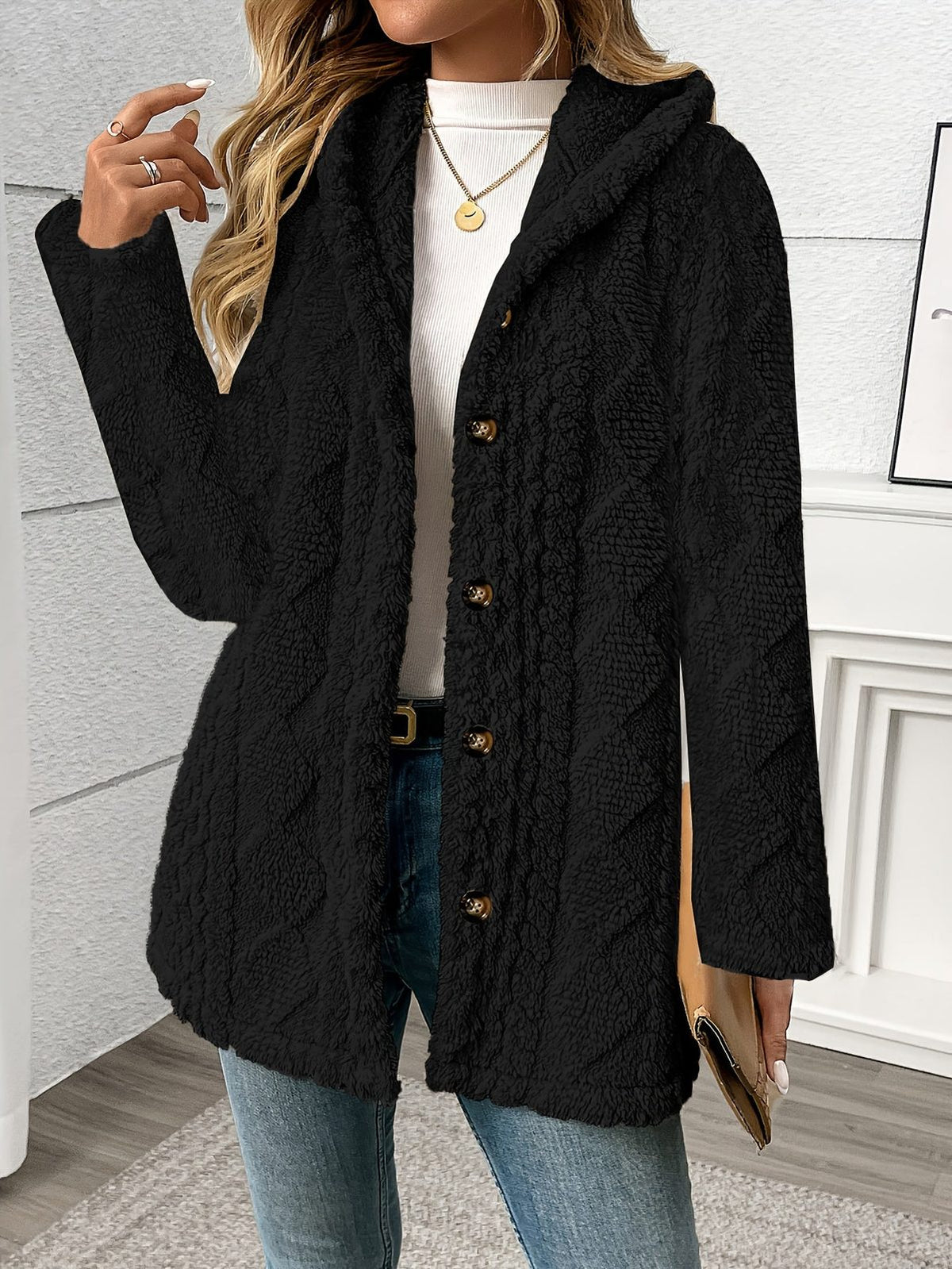 Roberta | Women's Textured Button-Front Coat