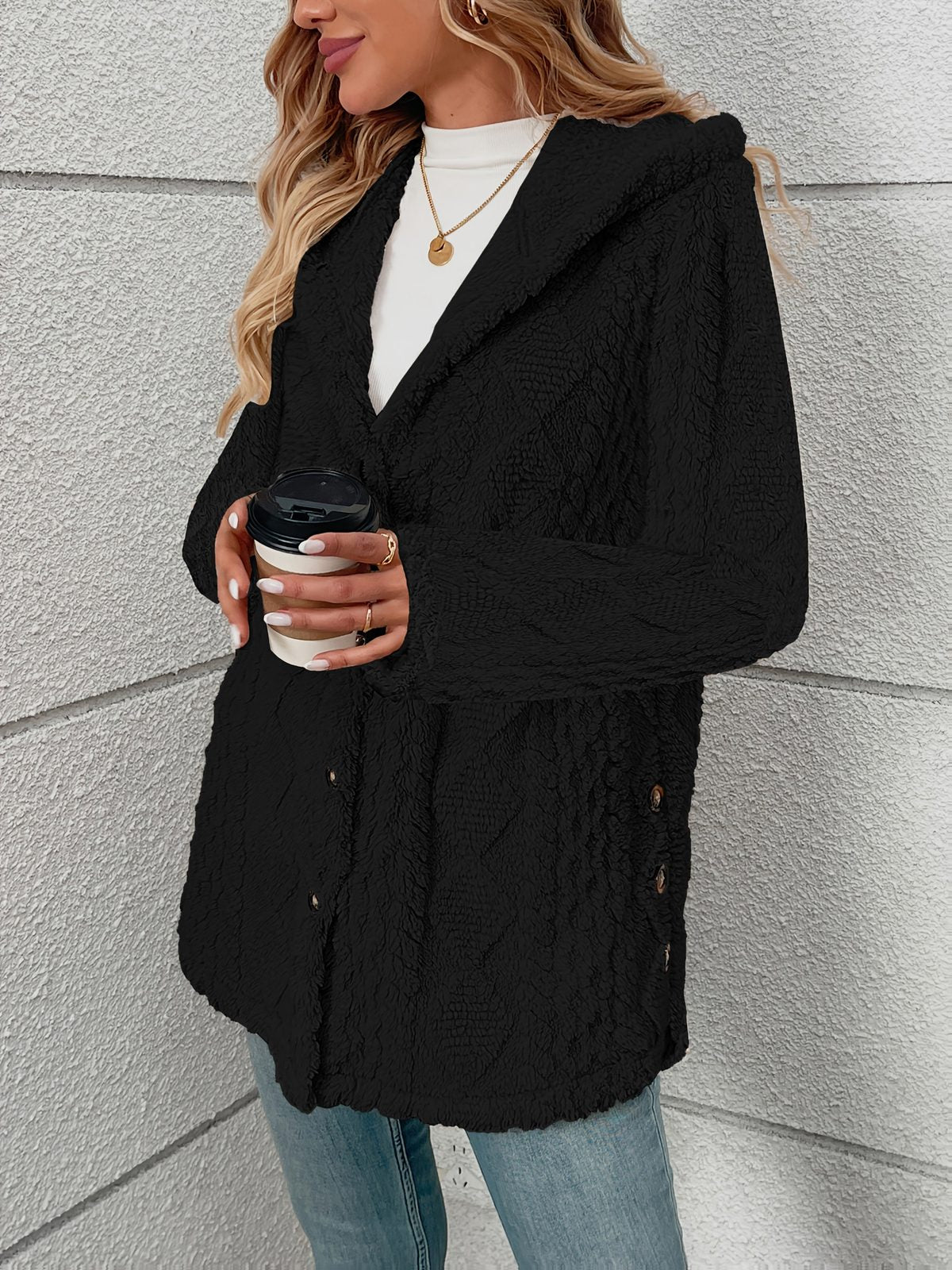 Roberta | Women's Textured Button-Front Coat