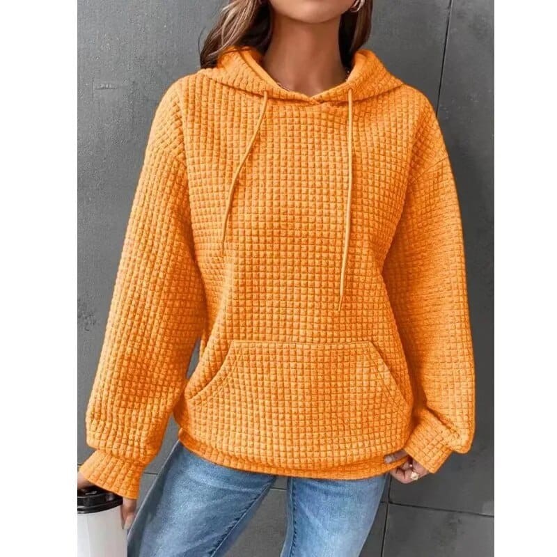 Rosamund | Women's Casual Waffle Knit Hoodie photo