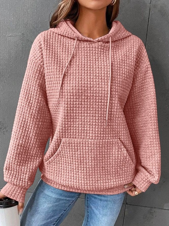 Rosamund | Women's Casual Waffle Knit Hoodie photo