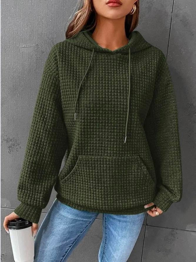 Rosamund | Women's Casual Waffle Knit Hoodie photo