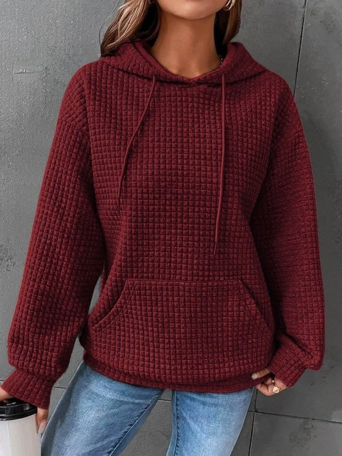 Rosamund | Women's Casual Waffle Knit Hoodie photo
