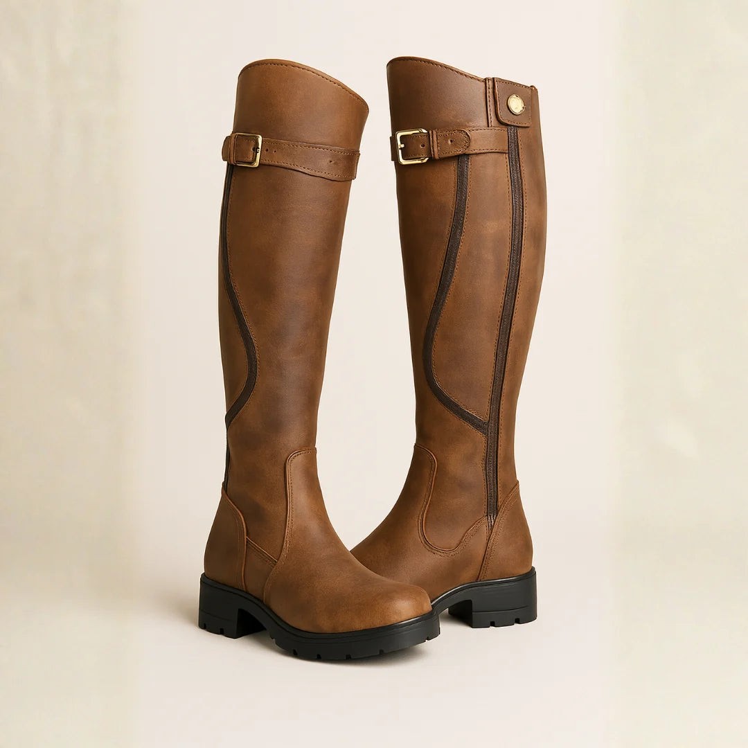 Rowena | Knee-High Buckle Riding Boots photo
