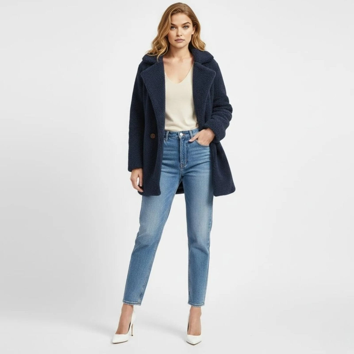 Runa | Heather Bouclé Teddy Coat photo