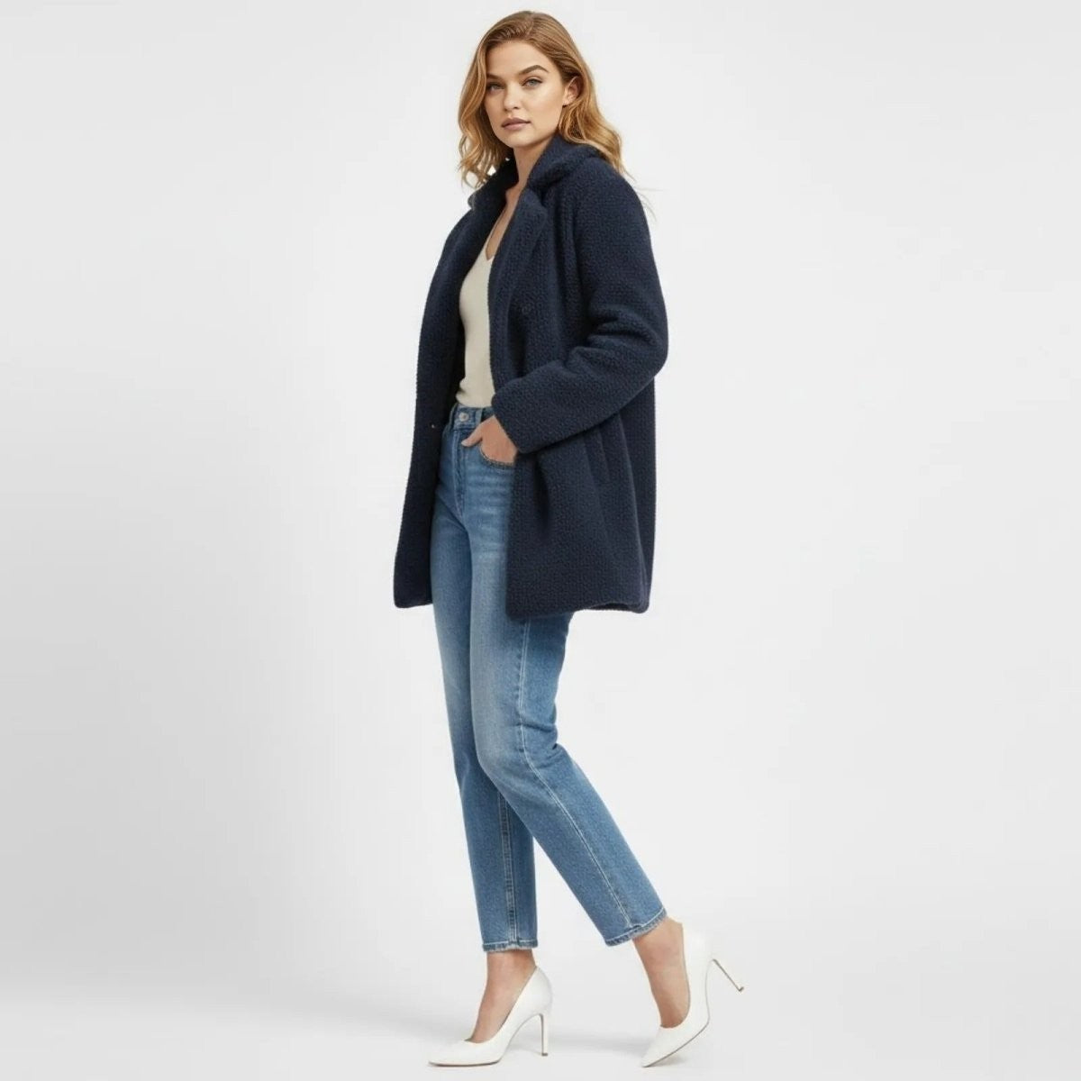 Runa | Heather Bouclé Teddy Coat photo