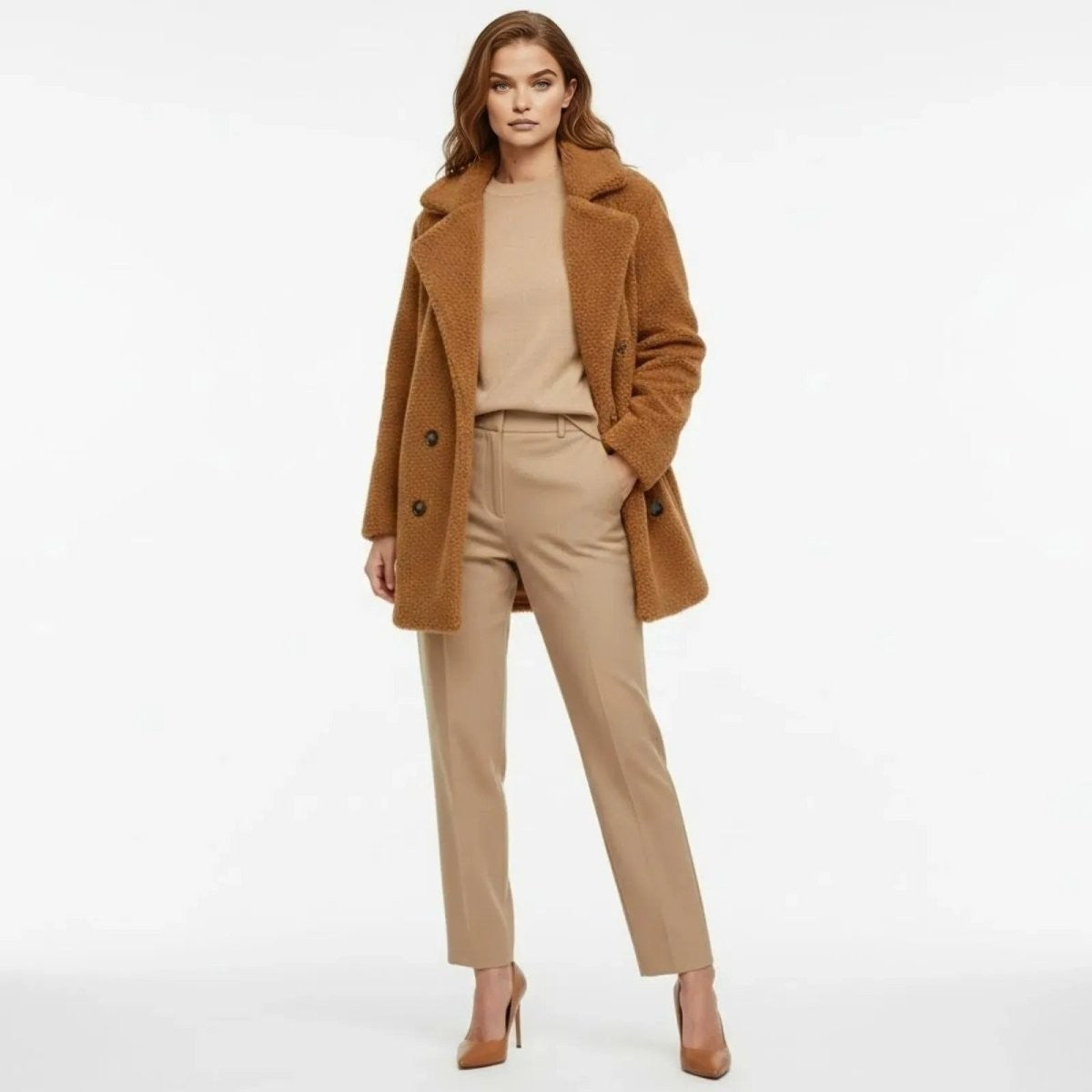 Runa | Heather Bouclé Teddy Coat photo