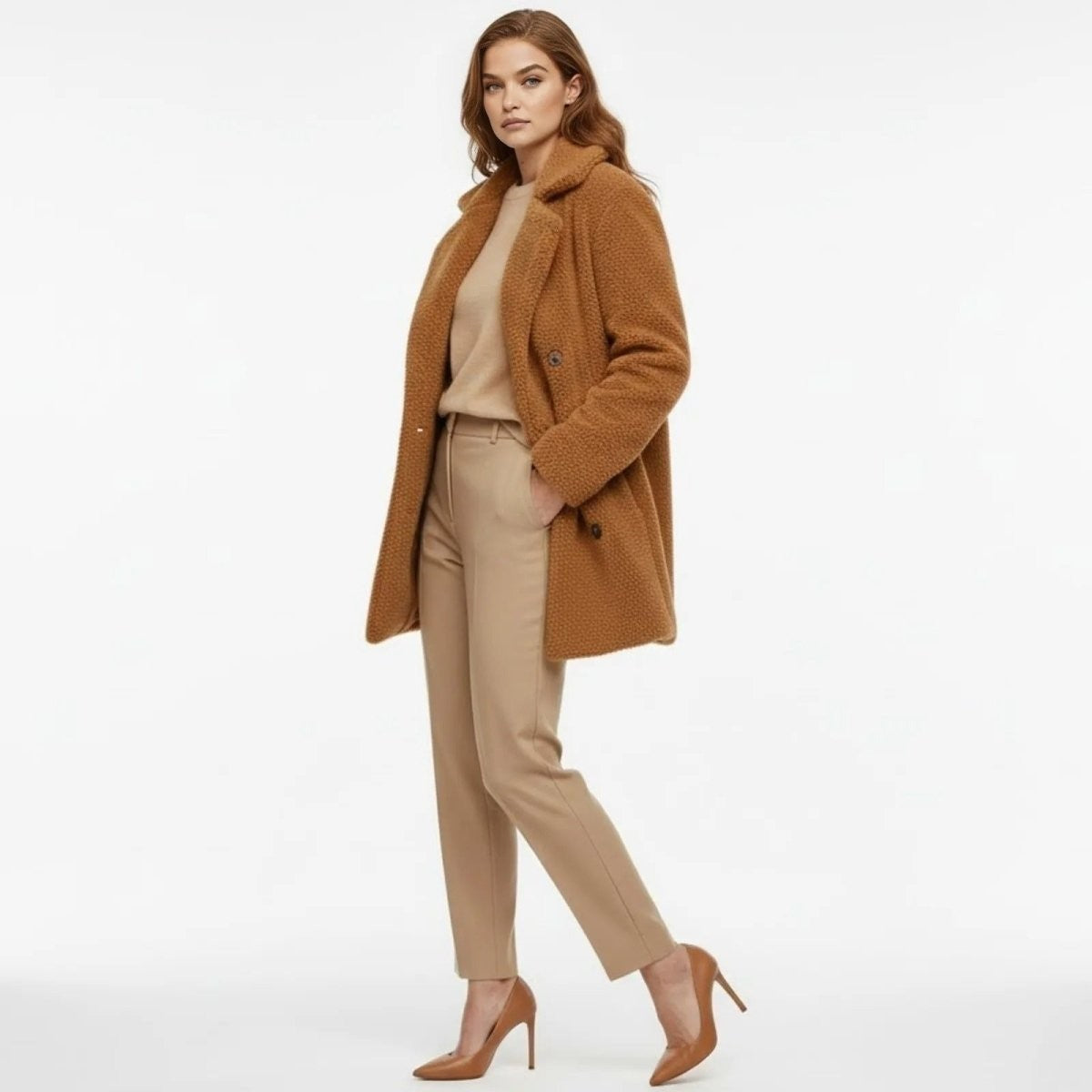 Runa | Heather Bouclé Teddy Coat photo