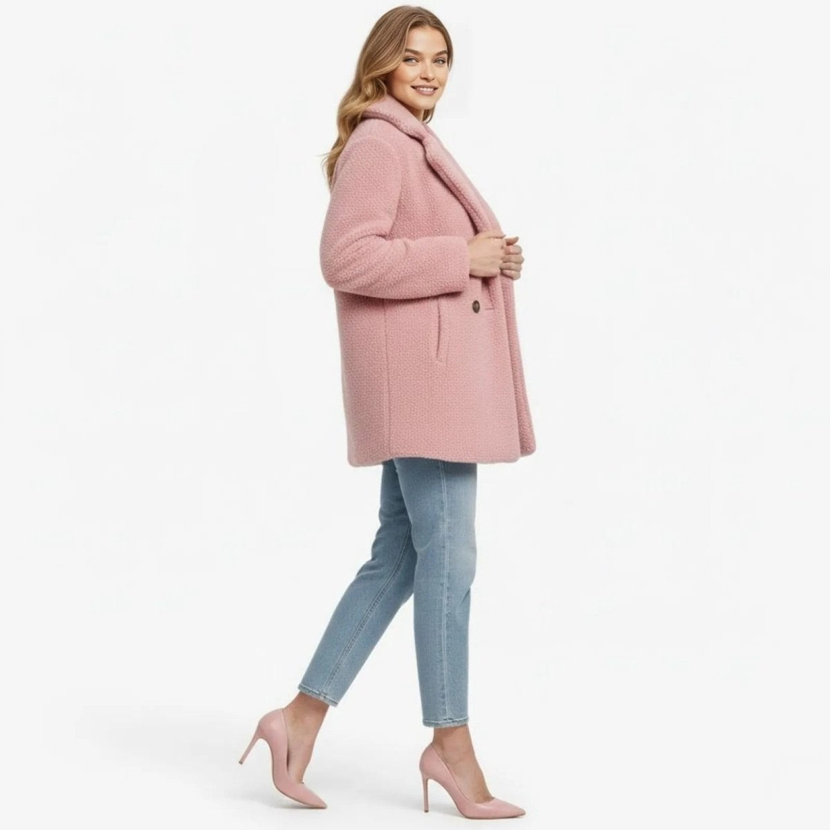Runa | Heather Bouclé Teddy Coat photo