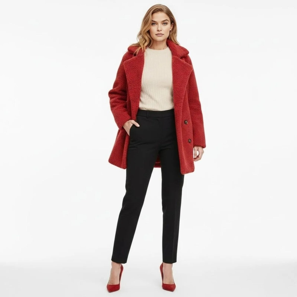 Runa | Heather Bouclé Teddy Coat photo