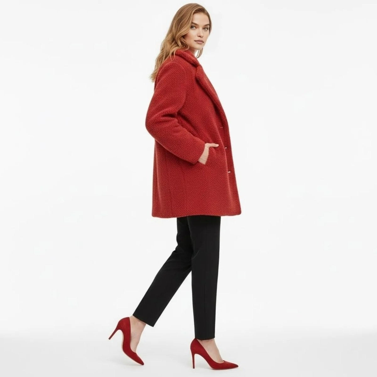 Runa | Heather Bouclé Teddy Coat photo
