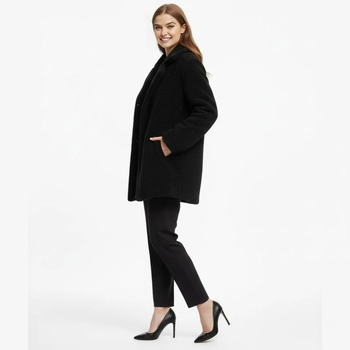 Runa | Heather Bouclé Teddy Coat photo