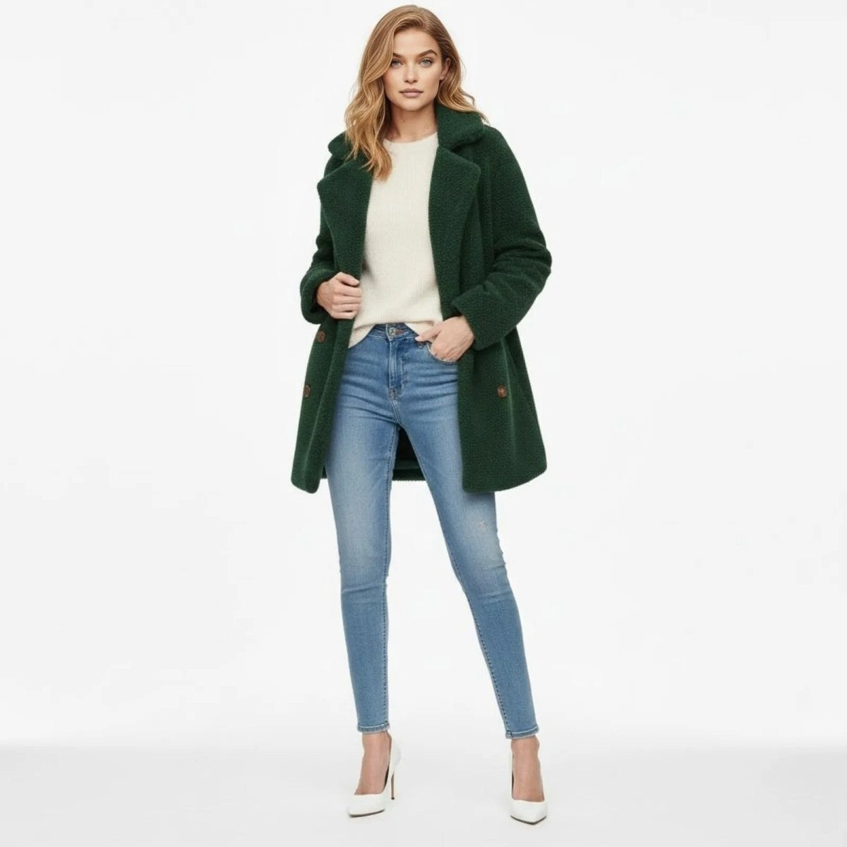 Runa | Heather Bouclé Teddy Coat photo