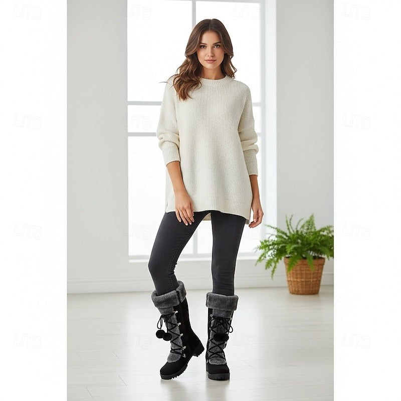 Ivayla | Women's Cozy Lace-Up Winter Boots