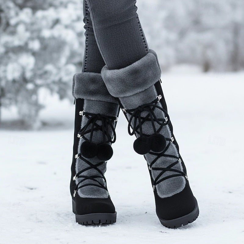 Ivayla | Women's Cozy Lace-Up Winter Boots