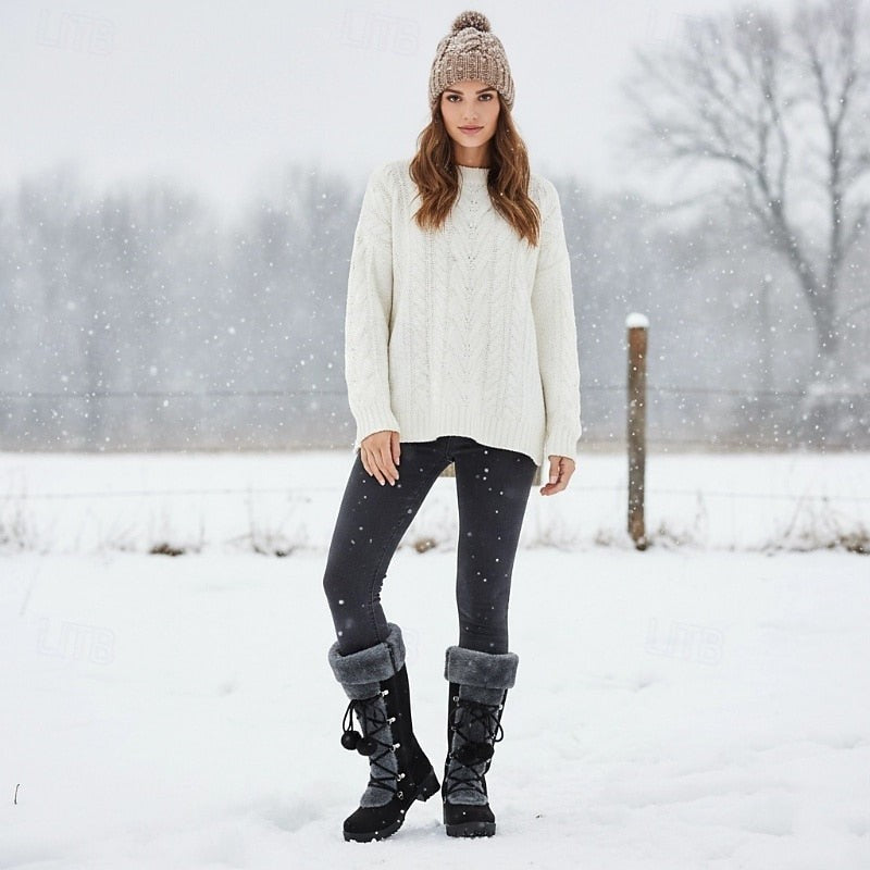 Ivayla | Women's Cozy Lace-Up Winter Boots