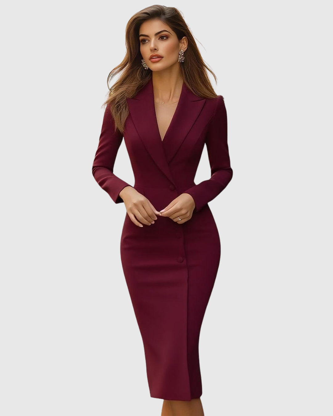 Selenia | Elegant Tailored Midi Dress