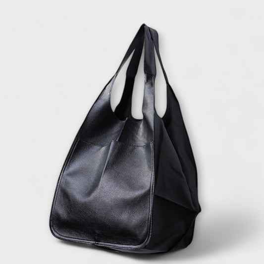Sancia | Roomy Shoulder Bag with Leather Construction and Exterior Pockets