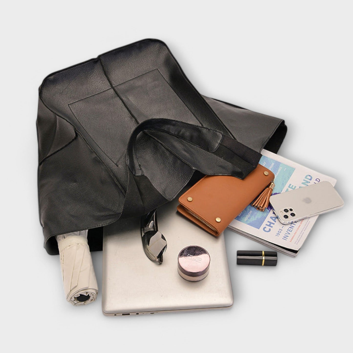 Sancia | Roomy Shoulder Bag with Leather Construction and Exterior Pockets