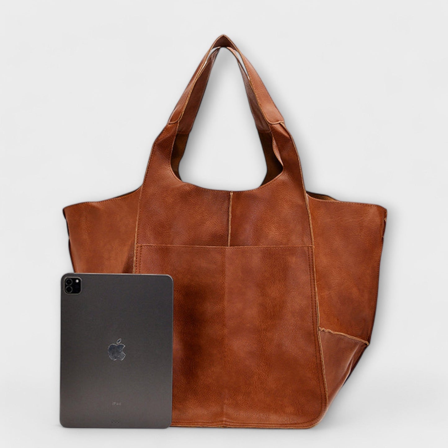 Sancia | Roomy Shoulder Bag with Leather Construction and Exterior Pockets