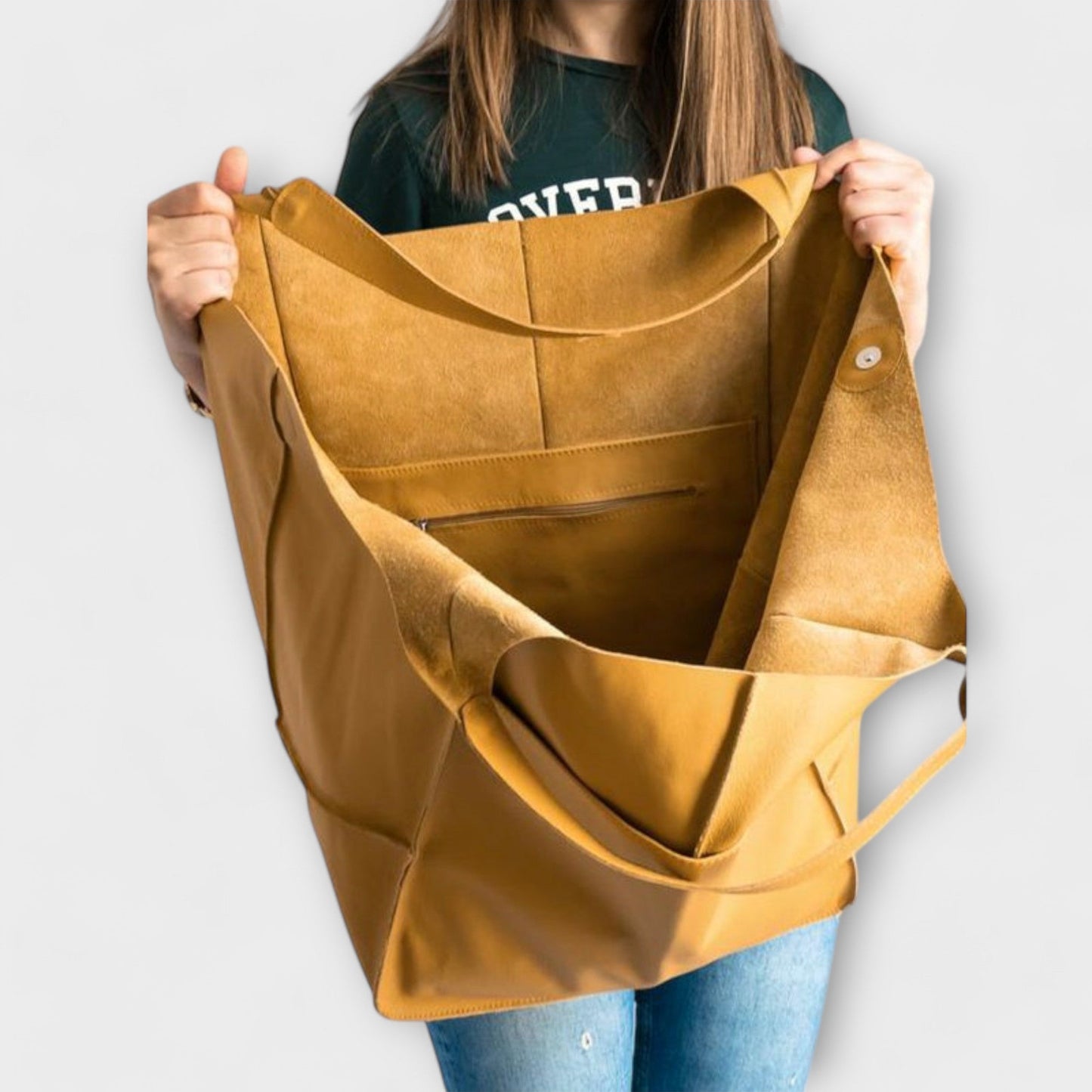 Sancia | Roomy Shoulder Bag with Leather Construction and Exterior Pockets