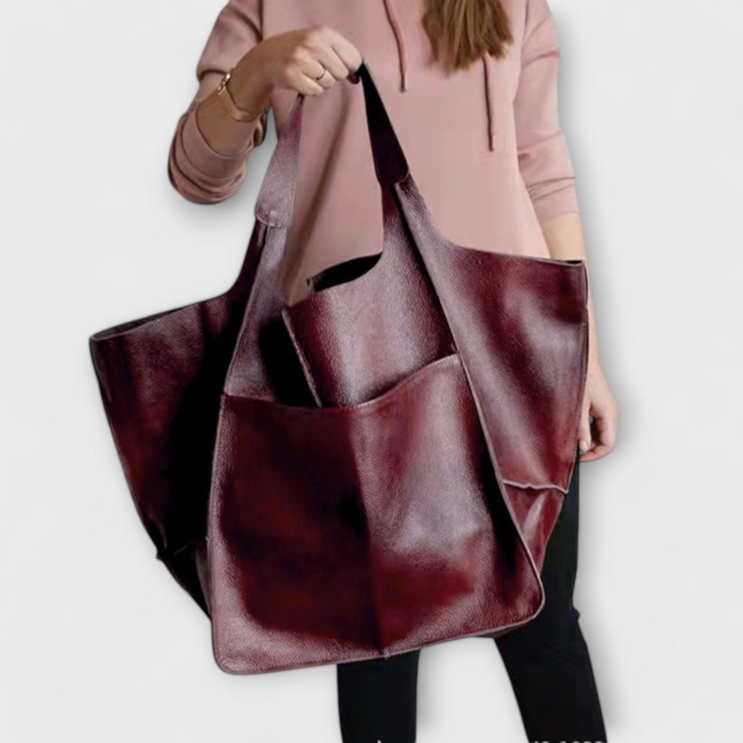 Sancia | Roomy Shoulder Bag with Leather Construction and Exterior Pockets