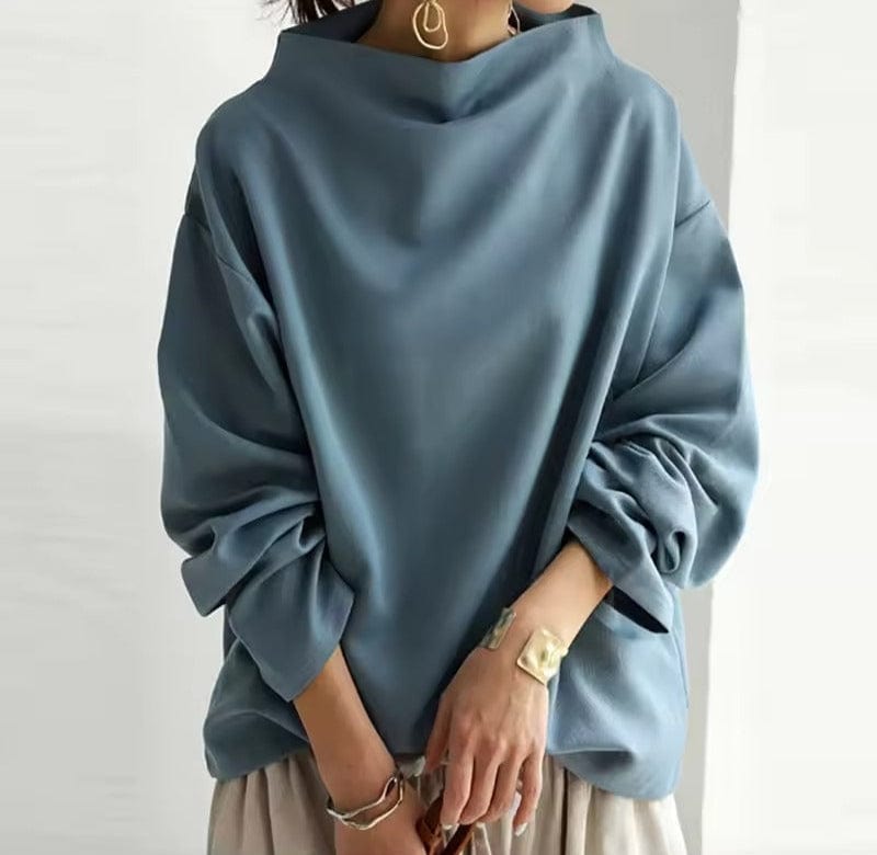 Kalliope | High Neck Relaxed Top with Long Sleeves