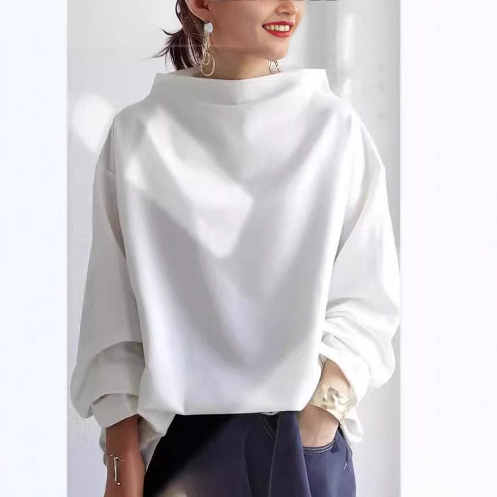 Kalliope | High Neck Relaxed Top with Long Sleeves