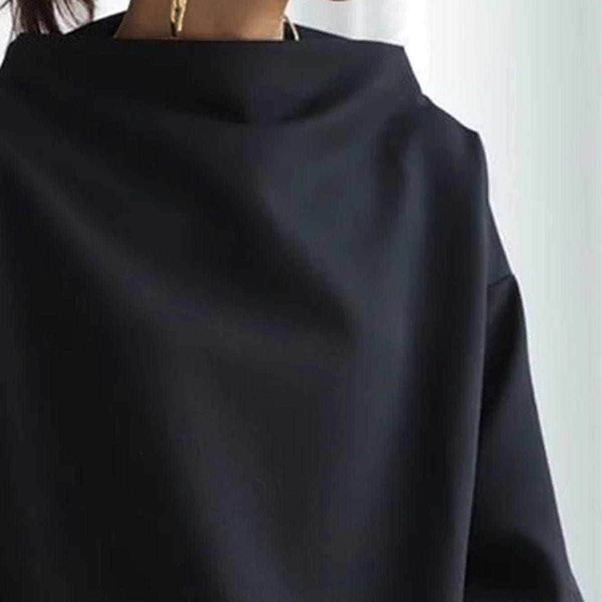 Kalliope | High Neck Relaxed Top with Long Sleeves