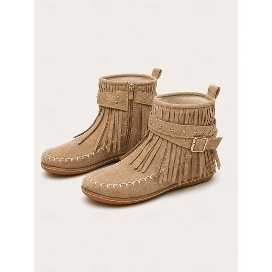 Cariad | Women's Fringe Moccasin Ankle Boots