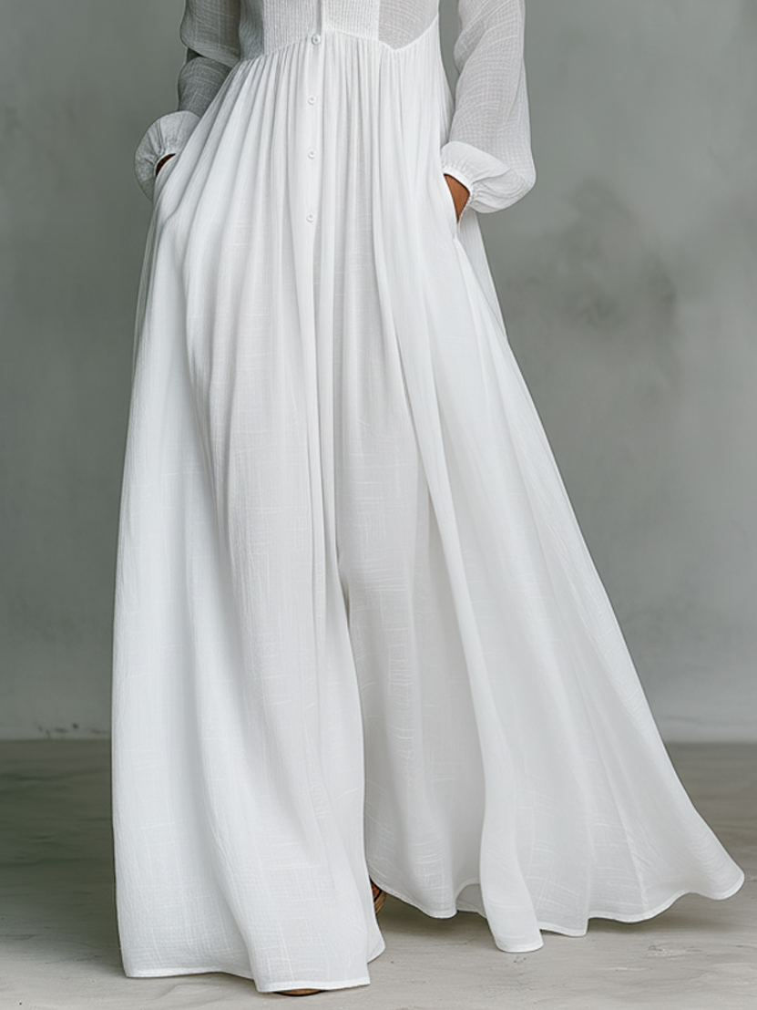 Jessalynn | Shirt Maxi Dress with Long Sleeves and Button Front