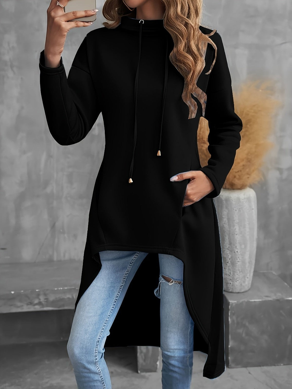 Kessandra | Women's High-Low Drawstring Hoodie