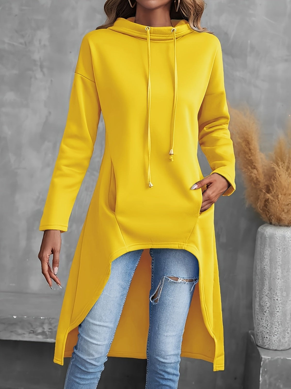 Kessandra | Women's High-Low Drawstring Hoodie