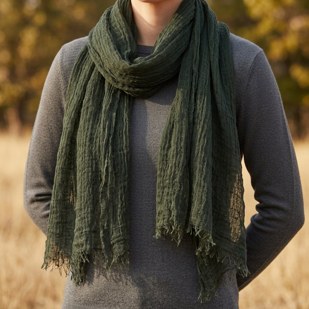 Thalia | Frayed Edge Scarf photo