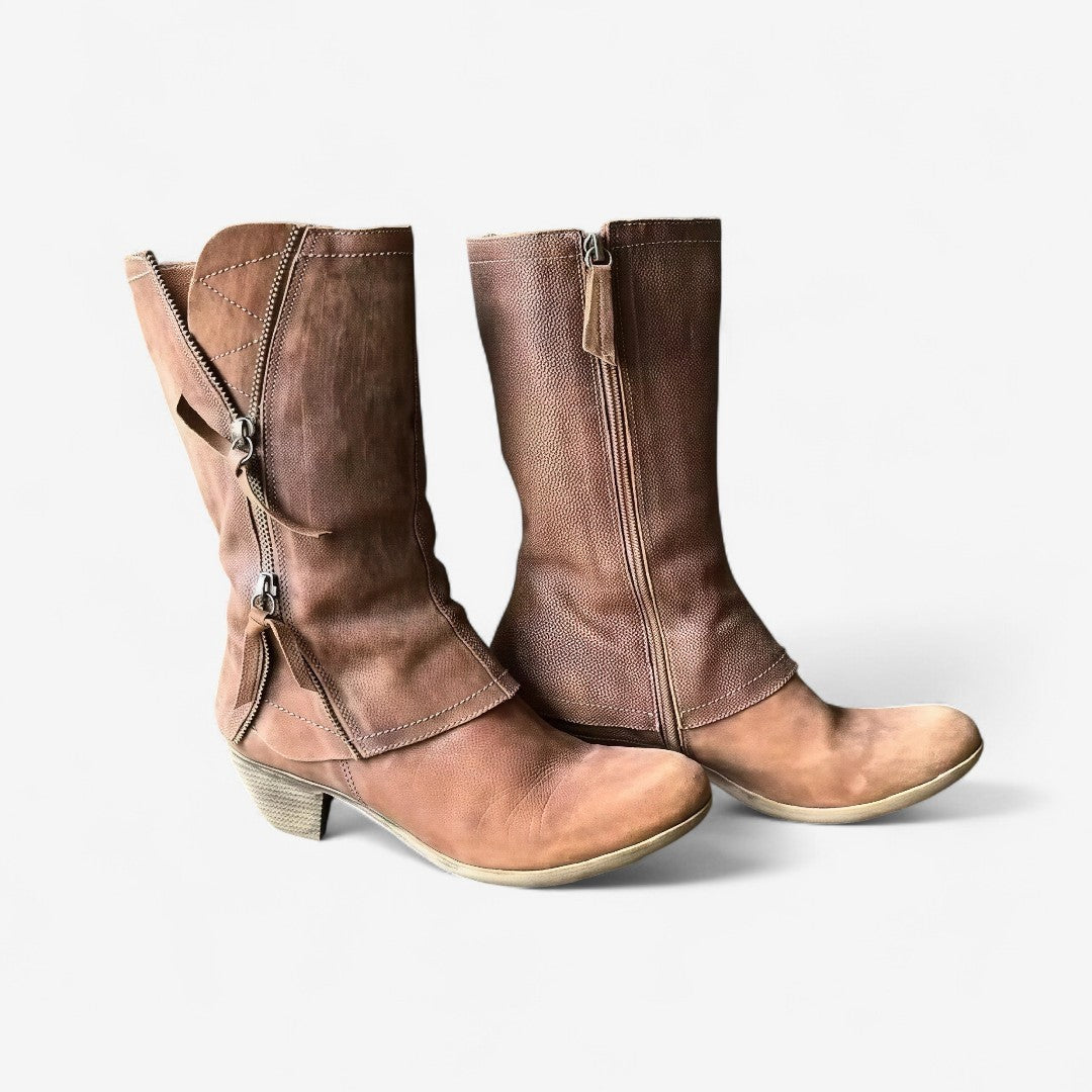 Theodora | Elegant Leather Fall Boots photo