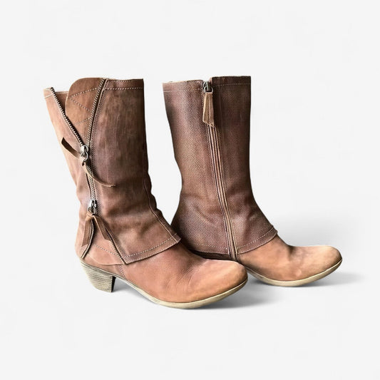 Theodora | Elegant Leather Fall Boots photo