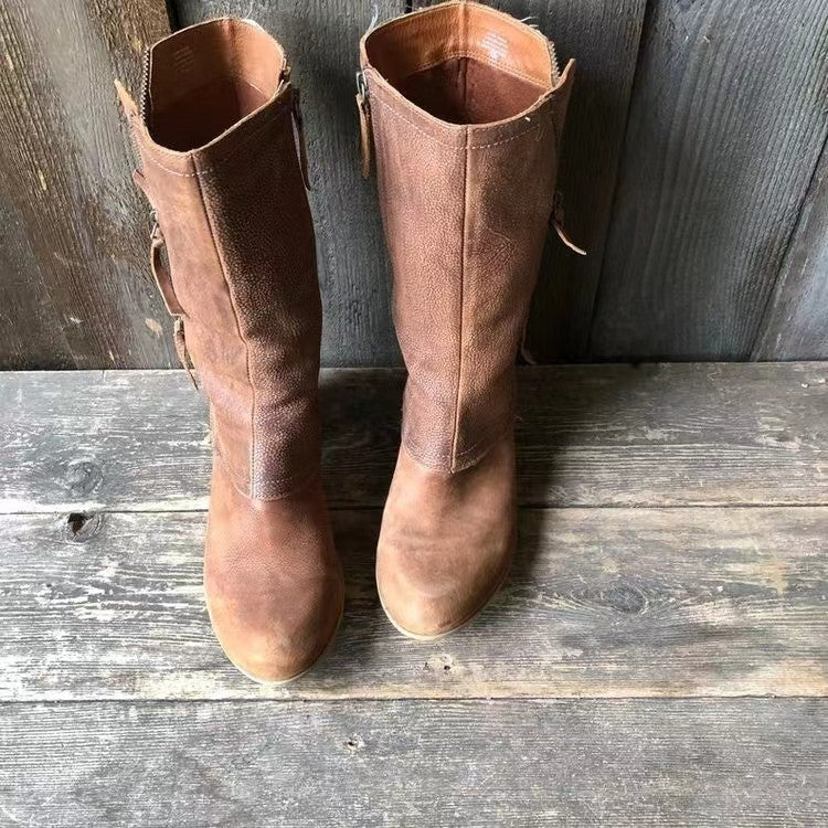 Theodora | Elegant Leather Fall Boots photo