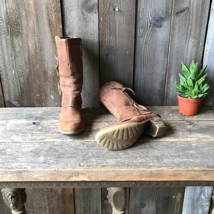 Theodora | Elegant Leather Fall Boots photo