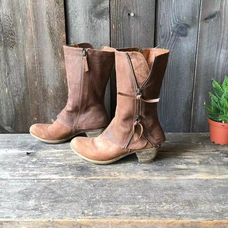 Theodora | Elegant Leather Fall Boots photo