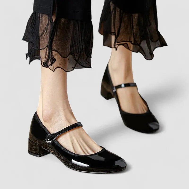 Devany | Mary Jane Heels with Rounded Toe