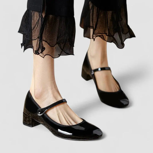 Devany | Mary Jane Heels with Rounded Toe