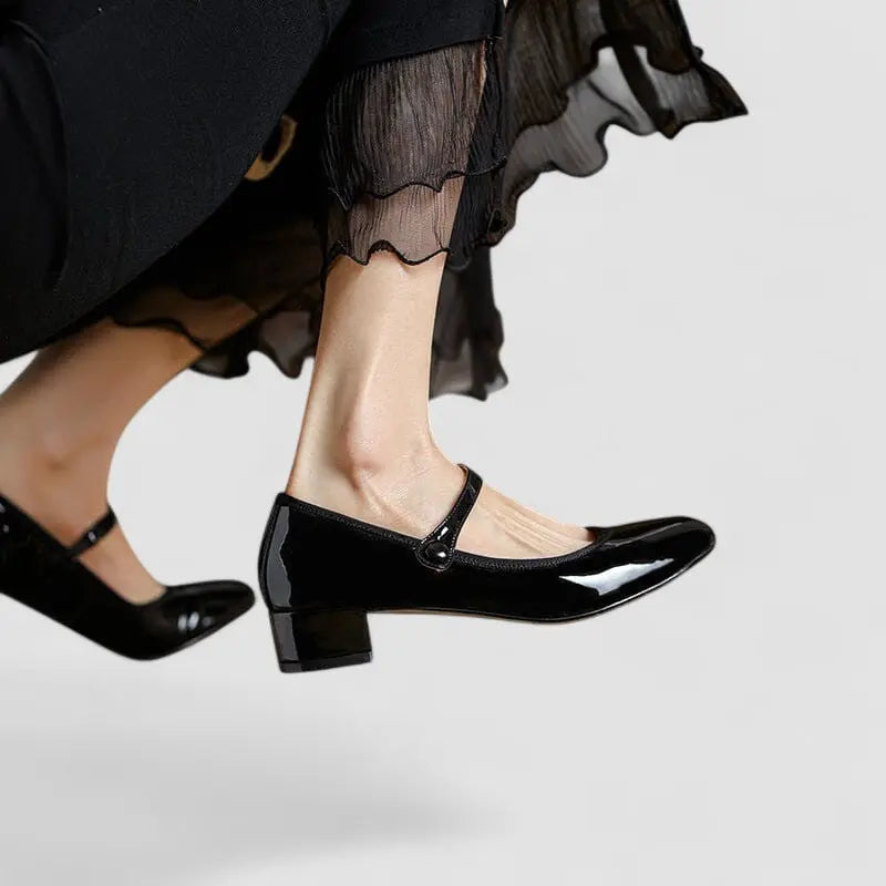 Devany | Mary Jane Heels with Rounded Toe