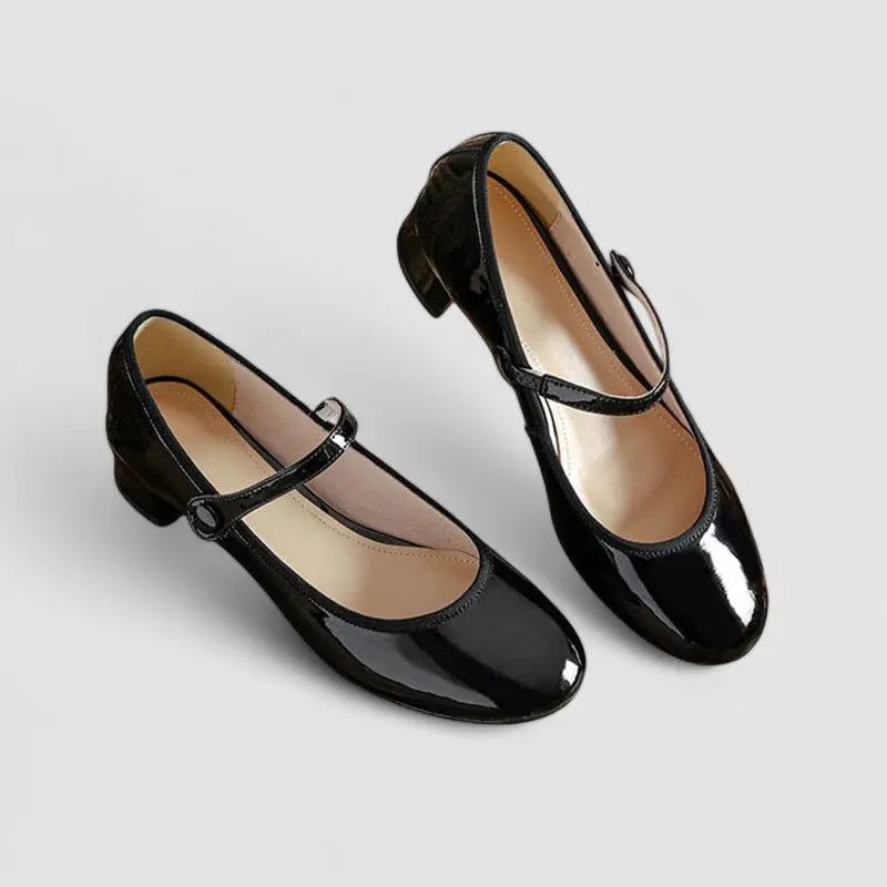 Devany | Mary Jane Heels with Rounded Toe