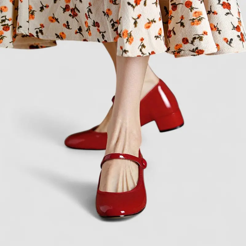 Devany | Mary Jane Heels with Rounded Toe