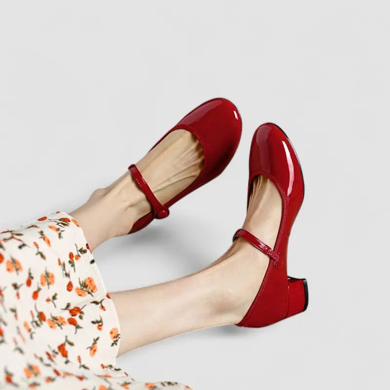 Devany | Mary Jane Heels with Rounded Toe