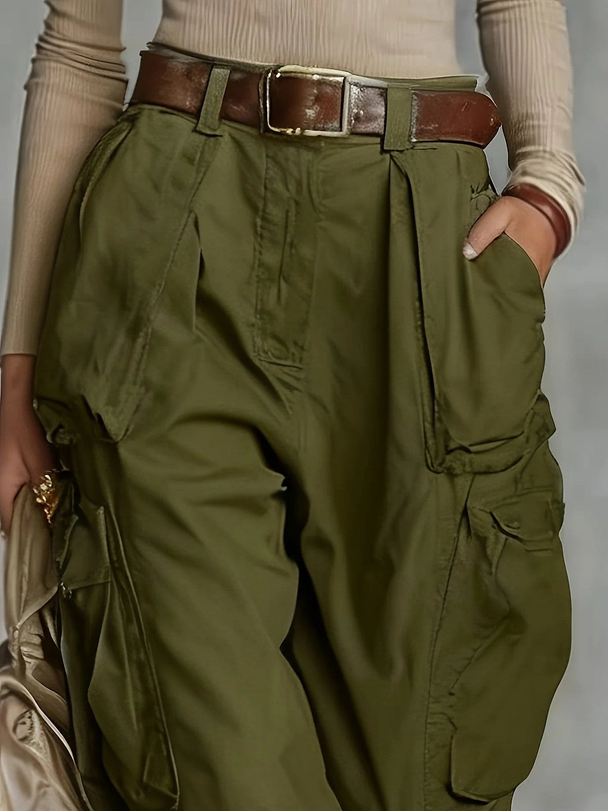 Vada | Parachute Cargo Pants with Cinched Ankle photo